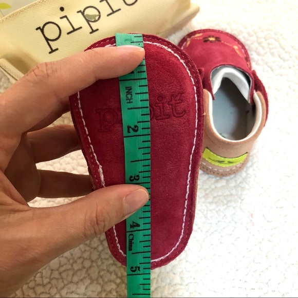 Pipit Suede Flower Apricot Camel Baby Shoes Size 2 - Picture 9 of 10